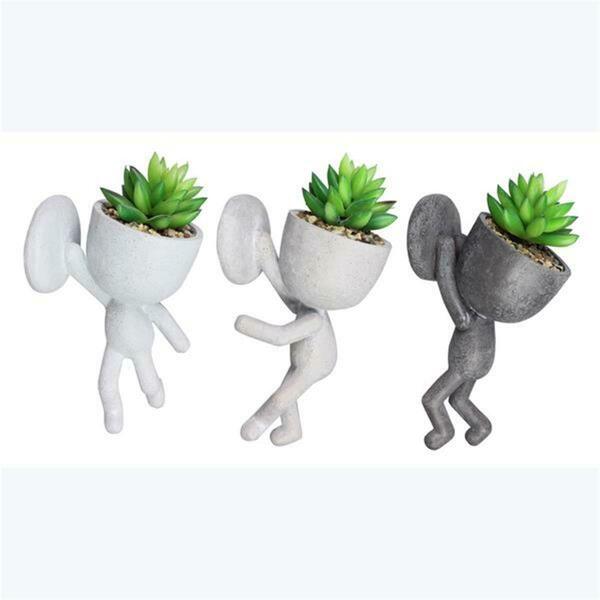 Youngs Resin Zen People Garden Plant Wall Mount, Assorted Color - 3 Assorted 73784